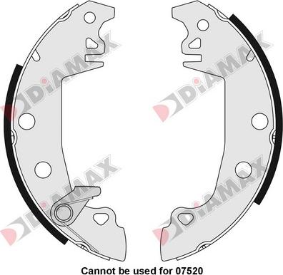 Diamax N01048 - Комплект тормозных колодок, барабанные autosila-amz.com