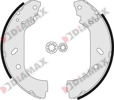 Diamax N01034 - Комплект тормозных колодок, барабанные autosila-amz.com