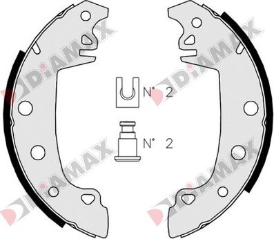 Diamax N01035 - Комплект тормозных колодок, барабанные autosila-amz.com