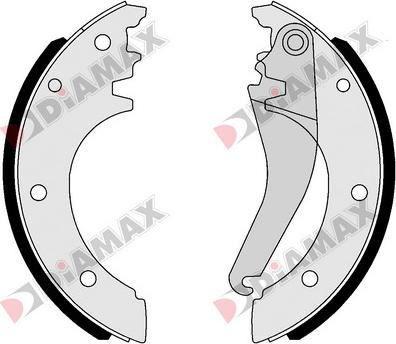 Diamax N01163 - Комплект тормозов, ручник, парковка autosila-amz.com