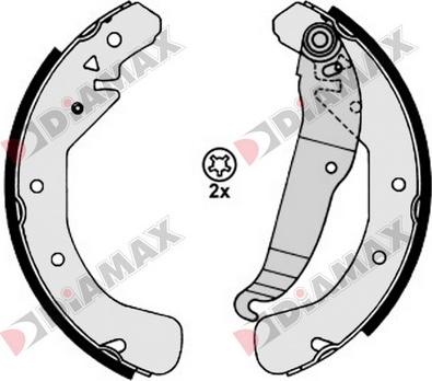 Diamax N01106 - Комплект тормозных колодок, барабанные autosila-amz.com