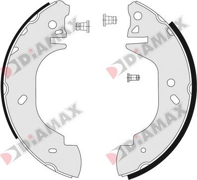 Diamax N01115 - Комплект тормозных колодок, барабанные autosila-amz.com