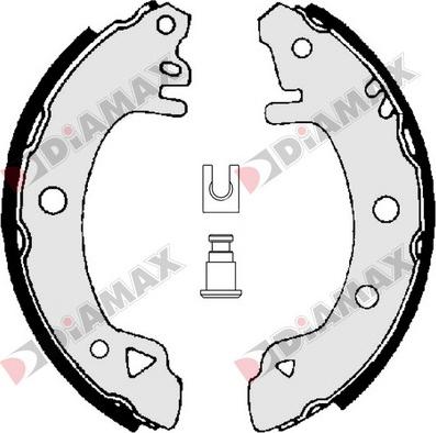 Diamax N01185 - Комплект тормозных колодок, барабанные autosila-amz.com