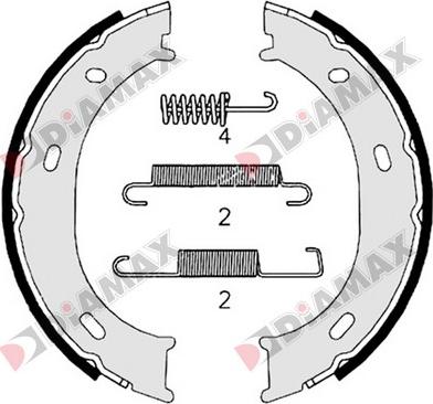 Diamax N01302 - Комплект тормозов, ручник, парковка autosila-amz.com