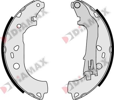 Diamax N01330 - Комплект тормозных колодок, барабанные autosila-amz.com