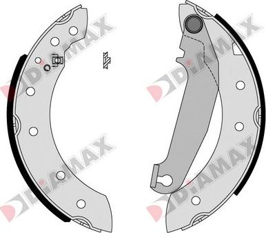 Diamax N01244 - Комплект тормозных колодок, барабанные autosila-amz.com