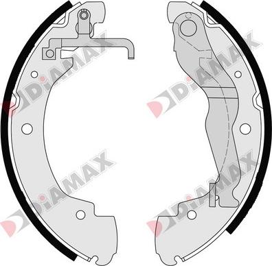 Diamax N01265 - Комплект тормозных колодок, барабанные autosila-amz.com