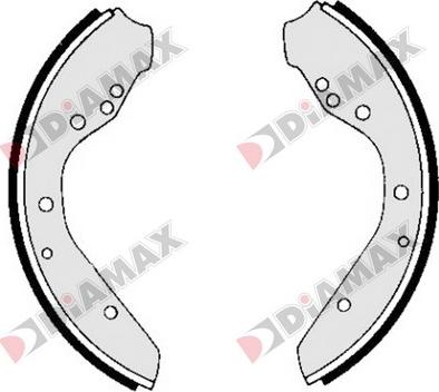 Diamax N01202 - Комплект тормозных колодок, барабанные autosila-amz.com