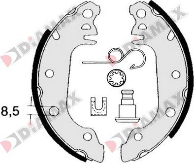 Diamax N01226 - Комплект тормозных колодок, барабанные autosila-amz.com