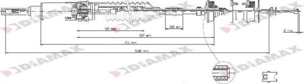 Diamax T8010 - Трос, управление сцеплением autosila-amz.com