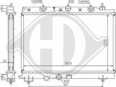 Diederichs 8703003 - Радиатор, охлаждение двигателя autosila-amz.com