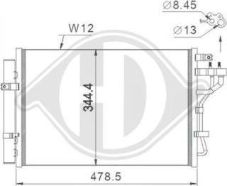 Diederichs DCC1945 - Конденсатор кондиционера autosila-amz.com