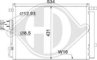 Diederichs DCC1921 - Конденсатор кондиционера autosila-amz.com