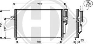 Diederichs DCC1454 - Конденсатор кондиционера autosila-amz.com