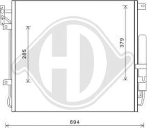 Diederichs DCC1554 - Конденсатор кондиционера autosila-amz.com