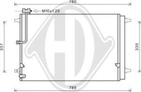 Diederichs DCC1038 - Конденсатор кондиционера autosila-amz.com