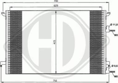 Diederichs DCC1369 - Конденсатор кондиционера autosila-amz.com