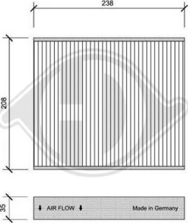 Diederichs DCI0103 - Фильтр воздуха в салоне autosila-amz.com