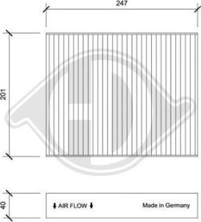 Diederichs DCI1240 - Фильтр воздуха в салоне autosila-amz.com