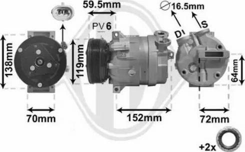 Diederichs DCK1386 - Компрессор кондиционера autosila-amz.com