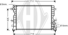 Diederichs DCM1407 - Радиатор, охлаждение двигателя autosila-amz.com