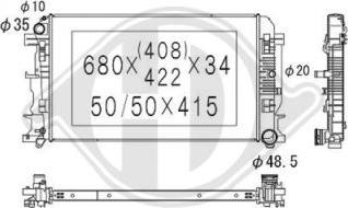 Diederichs DCM3456 - Радиатор, охлаждение двигателя autosila-amz.com