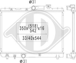 Diederichs DCM3150 - Радиатор, охлаждение двигателя autosila-amz.com