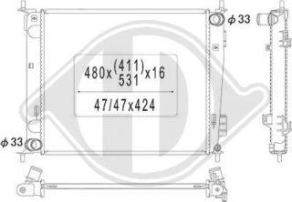 Diederichs DCM3801 - Радиатор, охлаждение двигателя autosila-amz.com