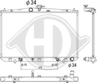 Diederichs DCM3348 - Радиатор, охлаждение двигателя autosila-amz.com