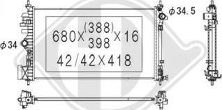 Diederichs DCM2687 - Радиатор, охлаждение двигателя autosila-amz.com