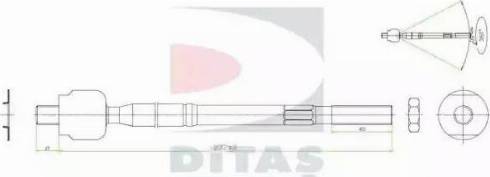 Ditas A2-5622 - Осевой шарнир, рулевая тяга autosila-amz.com
