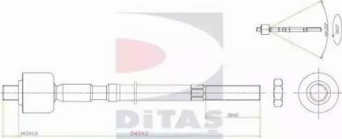 Ditas A2-5387 - Осевой шарнир, рулевая тяга autosila-amz.com
