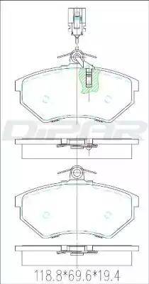 Ditas DFB2588 - Тормозные колодки, дисковые, комплект autosila-amz.com