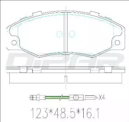 Ditas DFB2306 - Тормозные колодки, дисковые, комплект autosila-amz.com