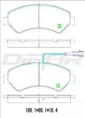 Ditas DFB2713 - Тормозные колодки, дисковые, комплект autosila-amz.com