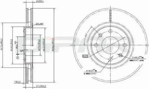 Ditas DFD1006 - Тормозной диск autosila-amz.com