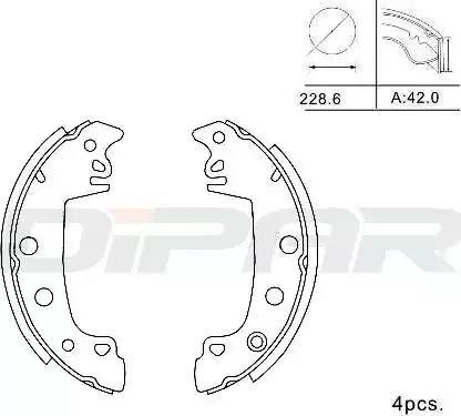 Ditas DPB1002 - Комплект тормозных колодок, барабанные autosila-amz.com