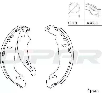 Ditas DPB1019 - Комплект тормозных колодок, барабанные autosila-amz.com