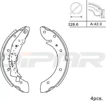 Ditas DPB1015 - Комплект тормозных колодок, барабанные autosila-amz.com