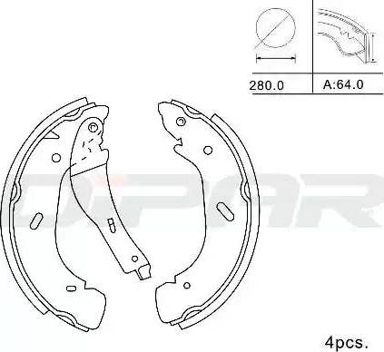 Ditas DPB1010 - Комплект тормозных колодок, барабанные autosila-amz.com