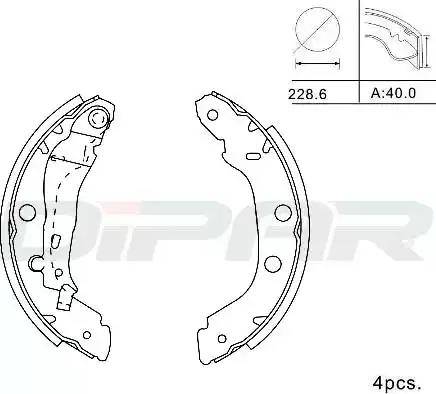 Ditas DPB1018 - Комплект тормозных колодок, барабанные autosila-amz.com