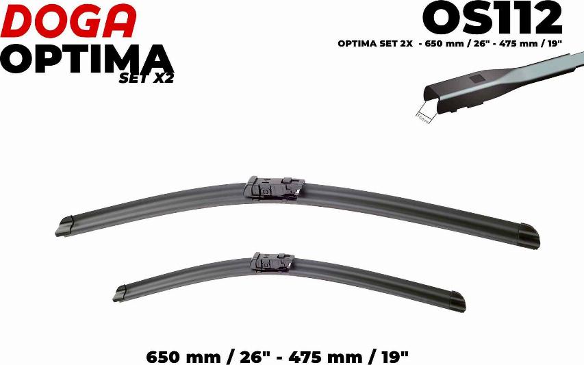 DOGA OS112 - Щетка стеклоочистителя autosila-amz.com