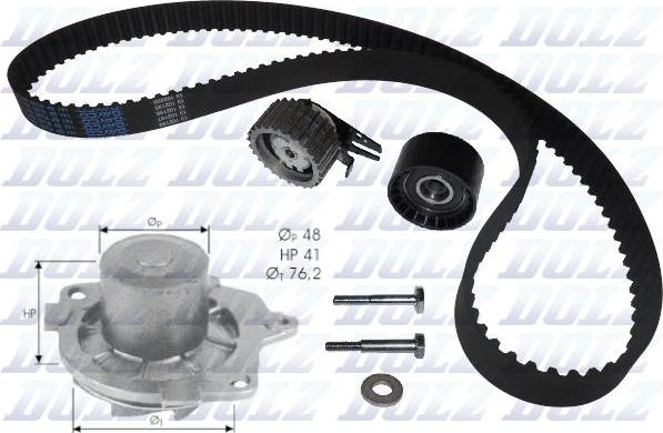 DOLZ KD045 - Водяной насос + комплект зубчатого ремня ГРМ autosila-amz.com