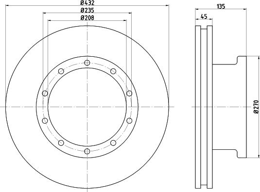 DON CVD545 - Тормозной диск autosila-amz.com