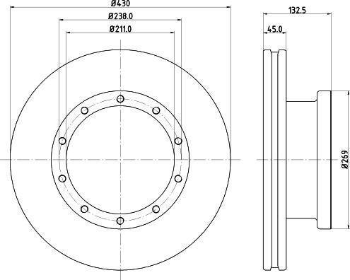 DON CVD552 - Тормозной диск autosila-amz.com