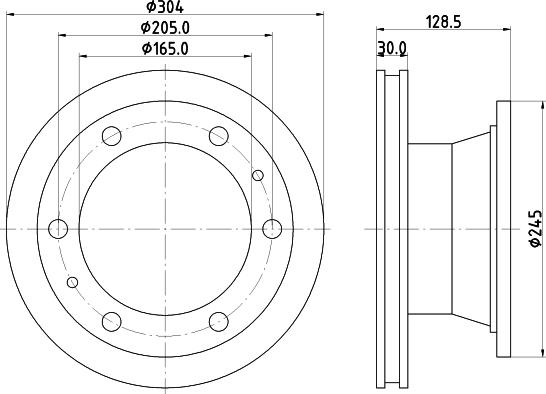 DON CVD570 - Тормозной диск autosila-amz.com