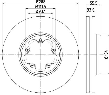 DON PCD19561 - Тормозной диск autosila-amz.com