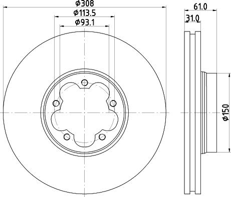 DON PCD19611 - Тормозной диск autosila-amz.com