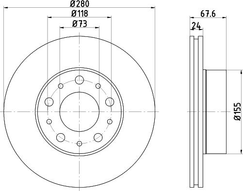 DON PCD19632 - Тормозной диск autosila-amz.com