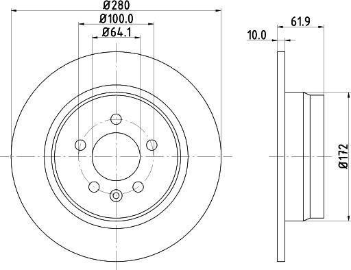 DON PCD19072 - Тормозной диск autosila-amz.com